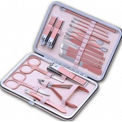 Manicure Stainless Steel Nail Clippers Pedicure Set Portable Travel Hygiene Kit