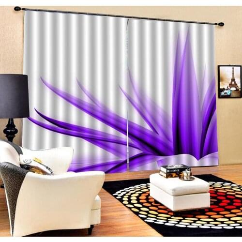 Purple curtains flower Luxury Blackout 3D Window Curtains For Living Room Bedroom Customized size Decoration curtains