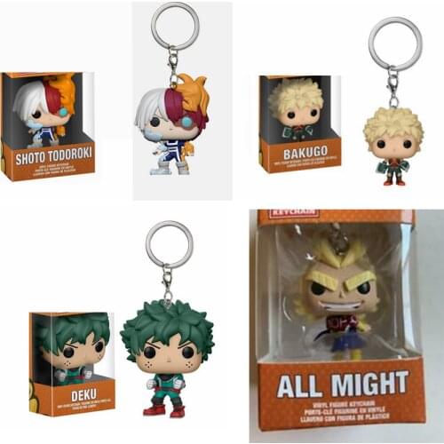 With original box My Hero Academia BAKUGO SHOTO TODOROKI DEKU Keychain toys for children