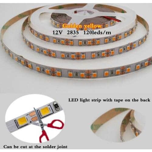 Flexible LED Strip light 5M DC 12V2835 SMD 120 Leds/m NO-Waterproof white/warm white/Natural White/blue/Ice blue/golden yellow