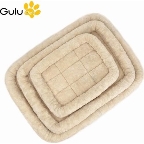 Gulu Gray/Beige Pet Plush Mat Bed Cat Dog Rectangle Puppy Kitten Sweet Sleeping Nest Spring Autumn Winter Blanket Pet Supplies