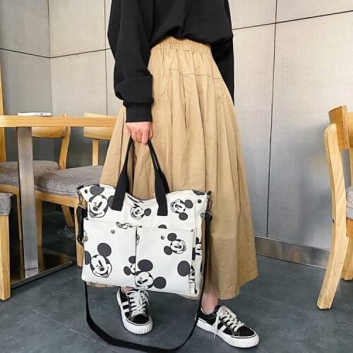 Disney handbag cartoon Mickey mouse canvas bag new messenger bag large capacity shoulder bag handbag