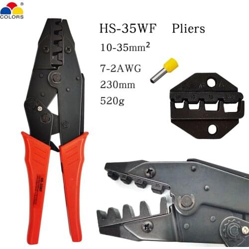 HS-35WF Wire Stripper EUROP STYLE Ratchet Crimping PLIER Crimping Plier 10-35Mm2 Multi Toolhands Pliers