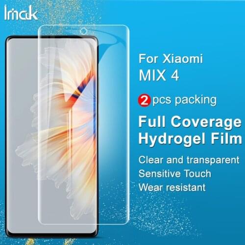 Imak 2pcs Soft HD Hydrogel Film for Xiaomi Mi MIX 4 Screen Protector 3D Curved Full Cover Front or Back Film