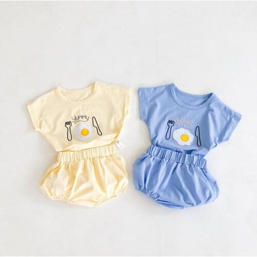 Newborn Baby Girls Clothes Set Summer Short Sleeve Baby Boys Clothes Set 2pcs Outfits Kids Cartoon Set Cotton Baby Tracksuit