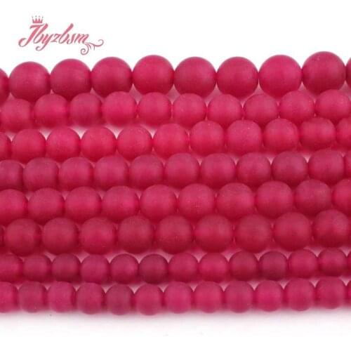 6,8,10mm Frost Matte Round Beads Ball Plum Jades Stone Beads For DIY Necklace Bracelats Earring Jewelry Making 15" Free Shipping