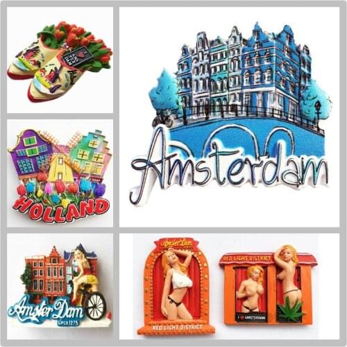Netherlands Amsterdam Tourist Souvenir Magnetic Refrigerator Sticker Collection Gift Fridge Magnets