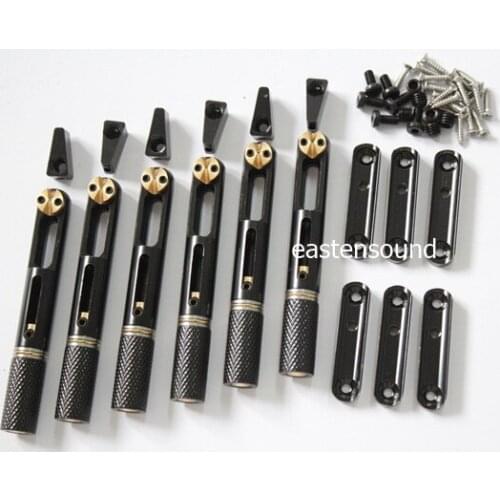 New Single Guitar Satin black Bridge Fanned Fret Headless Guitar Bridge