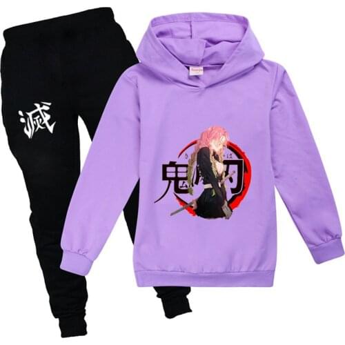 2020 New Sport Autumn Winter Water Styled Demon Slayer Toddler Girl Fall Clothes Anime Kids Boy Clothing Set