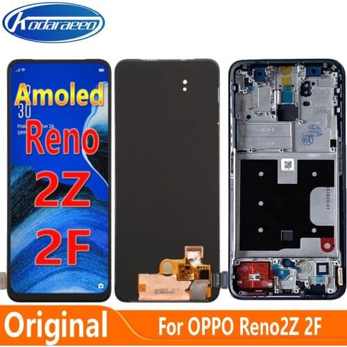 Amoled Display For Oppo Reno2 F CPH1989 LCD Display Screen Touch Digitizer With Frame For Reno 2Z Reno 2F LCD Glass Screen