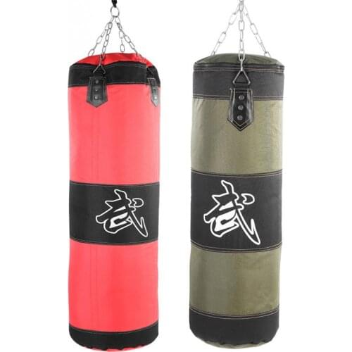 Empty Boxing Sand Bag Hanging Kick Sandbag Boxing Training Fight Karate Punch Punching Sand Bag With Metal Chain Hook Carabiner