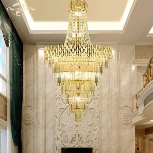 Luxury LED Chandeliers Lighting Postmodern Crystal Metal Gold Lights Fixture Bedroom Living Room Staircase Hotel Villa Lamps