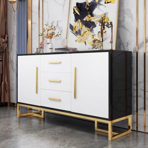 Light luxury post modern living dining room side baking paint multi function storage cabinet