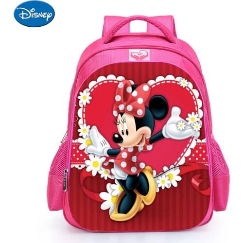 16 Inch Minnie Backpack For Children School Bags Cartoon Micky Mouse Book Bags Daily School Backpack Gift Kawaii Pink Mochilas