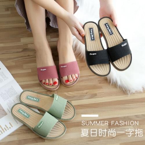 Slippers female student Korean fashionable new antiskid summer fashionable beach shoes versatile flip flop bathroom slippers