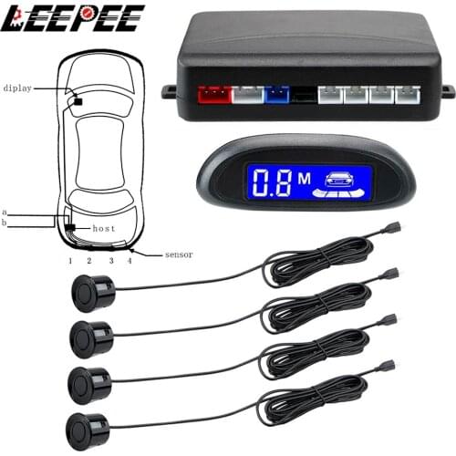 LEEPEE Parking Sensor System 12V DC Car Automatic Parktronic Car Reversing Radar Buzzer Detector System LCD Cars Parking Sensor