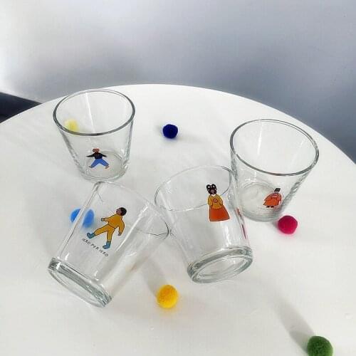 Cartoon Character Glass Water Couple Cup