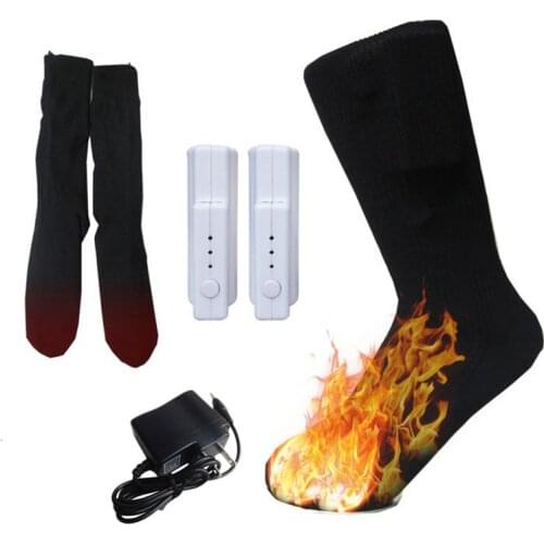 Thermal Cotton Heated Socks Sport Skiing Socks Winter Foot Warmer Electric Warming Sock Battery Power Men Women US Plug