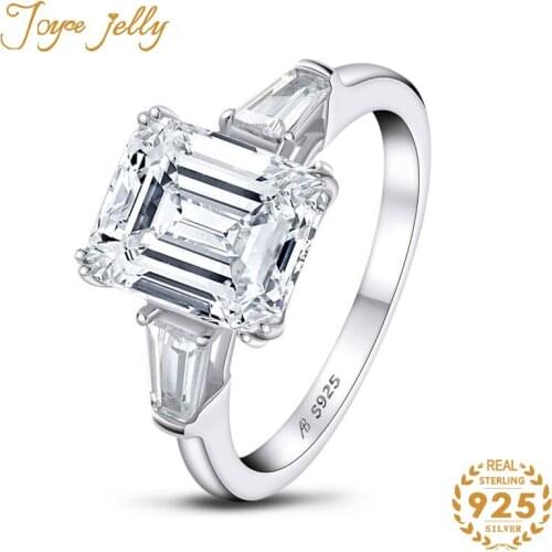 JoyceJelly S925 Sterling Silver Ring 3 Carat SONA Diamond High Quality Fashion Luxury Womens Wedding Ring Female Fine Jewelry