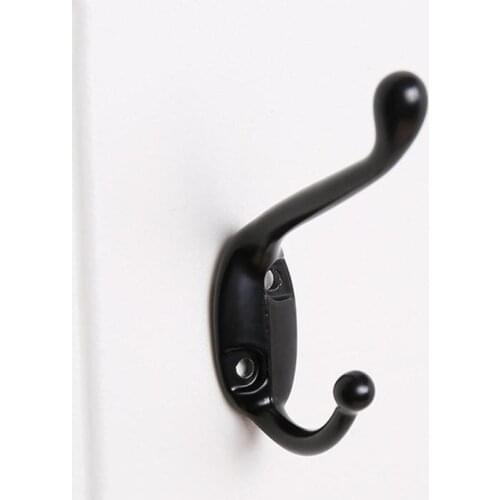 Prong Hook Wall Mounted Cloth Hanger Hook for Coats Hats Towels Keys Clothes Door Hanger Home Decor With Screws 1pc