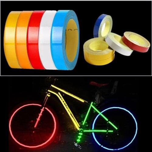 1cm*500cm Reflective Stickers Firm Durable Bicycle Car Trunk 5 Colors Strong Viscosity Striking Auto Warning Waterpoof Decals