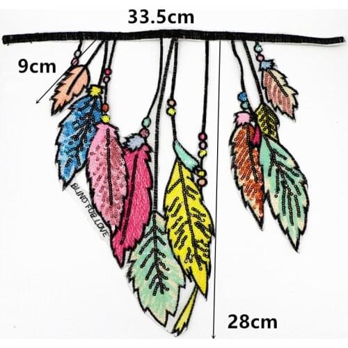 10 Pcs/lot New Large Leaf Leaves Sequins Patches Letter love Clothing Decoration Bag Women Shirt Dress Sewing Accessories