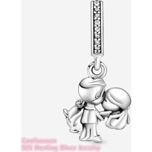 100% Original 925 Sterling Silver Married Couple Charms beads Fits Pandora bracelets Jewelry Making