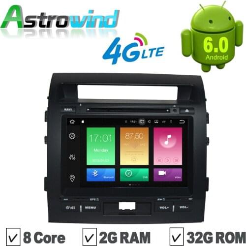 8 Core, 2G RAM, 32G ROM, 9 inch Android 6.0 GPS Navigation System DVD Stereo Media Auto Radio For Toyota Land Cruiser 2008-2012