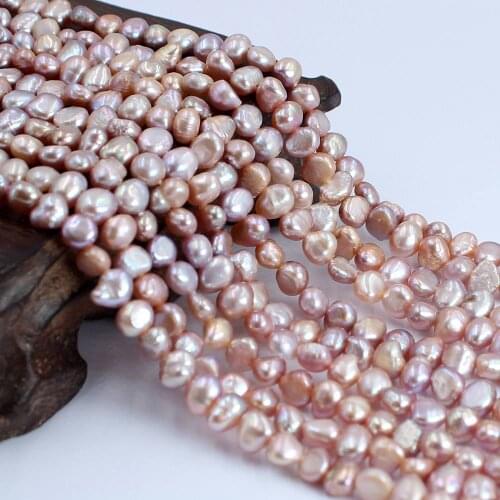 Free Shipping 5-6mm Purple Baroque Potato Natural Freshwater Pearl Smart Jewelry DIY Small Mini Seed Beads 14"