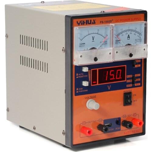 Laboratory power supply YIHUA 1502D+ 15V 2A Adjustable DC Power Supply Regulated LCD Voltage Current Display Adjust