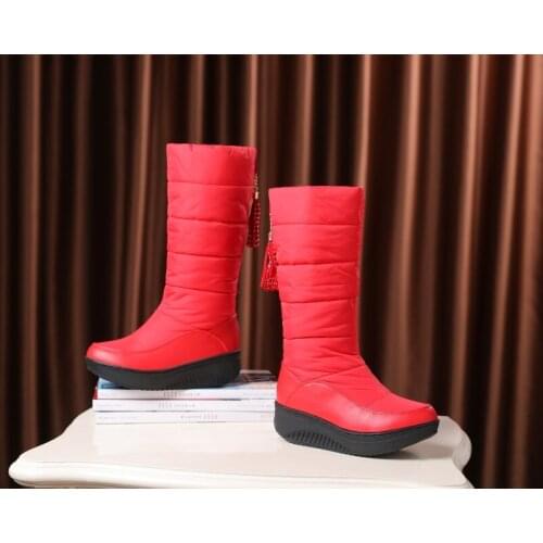 Big Size 9 10 11-13 boots women woman winter boots women women shoes botas Back tassel pendant sleeve muffin