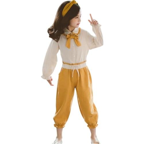 Kids Clothes Blouse + Pants Clothing For Girls Spring Autumn Girls Clothing Sets Casual Style Tracksuit Kids 6 8 10 12 14