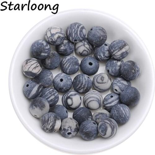 4 6 8 10 12mm Round Natural stone beads Matte Grid-like stripe stone Loose beads for Bracelet Necklace Jewelry Making