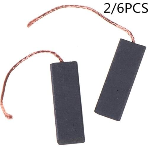 2/6pcs/Pack Black Carbon Brush Motor With 70mm Length Lead For Washing Machine 5*13.5*40mm