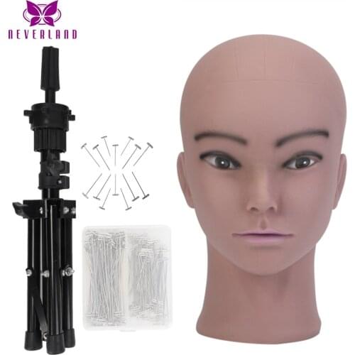 20" Afro Mannequin Head Training Head for Wig Making Hat Display Cosmetology Manikin Head for Makeup Practice with Tripod