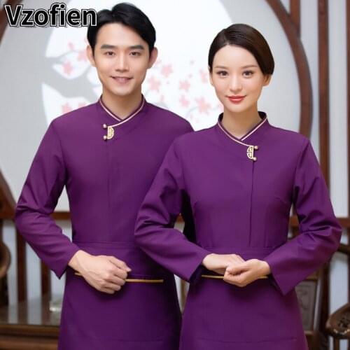 Waitress Overalls Hotel Food Service Uniform Catering Fast Food Shop Work Clothes Staff Restaurant Waiter Uniform Wholesales