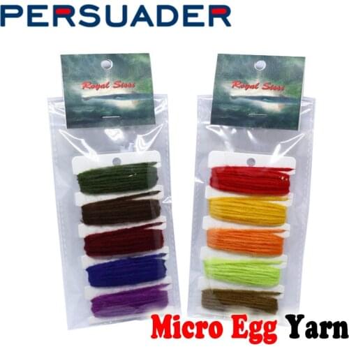 Royal Sissi 5colors assorted card fly tying micro egg yarn 10yards pack egg flies baitfish hair fiber fly tying materials