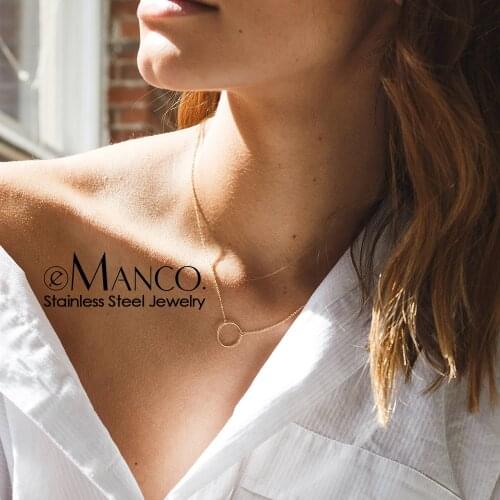 E-Manco Trendy Stainless Steel Necklace women Layered Choker Necklace for women Charm Necklace Jewellery