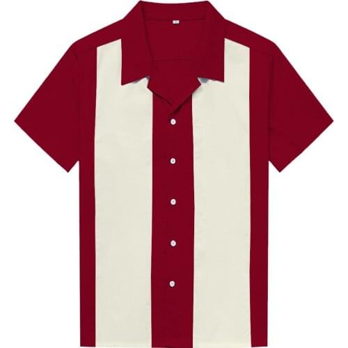 Summer New Mens Shirt Contrast Stitching Vintage Streetwear Punk Hip Hop Shirt For Male Oversized Top High Quality Clothing