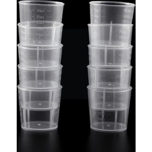 30/50 Ml Plastic Graduated Measuring Cup Liquid Container Resin Tool Epoxy Transparent Scale Pc Mixing Cup 1 Cup Silicone M V7w8