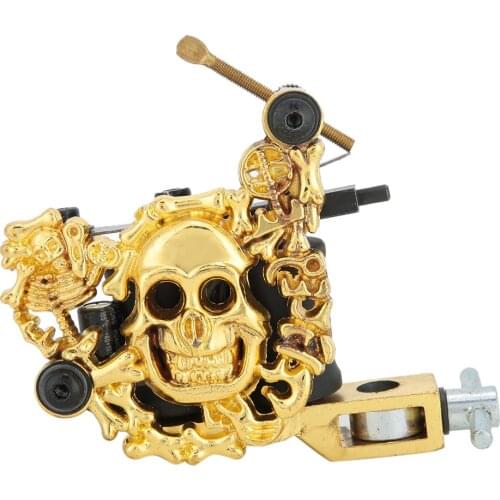 Professional Alloy Tattoo Double Coil Machine Skull Tattoo Microblading Machine Gun Coils Strong Power Motor for Shader Liner