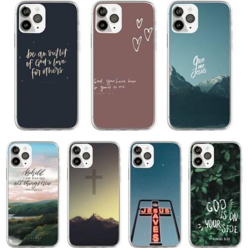 Jesus Christian Faith Cross Admire Phone Case Transparent for iPhone 11 12 mini pro XS MAX 8 7 6 6S Plus X 5S SE 2020 XR