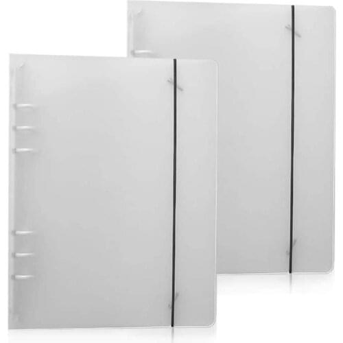 2 Pack A5 Translucent Plastic Waterproof Durable 6-Rings Binder Budget Fillable Protector Cover, for DIY Scrapbook Product Name