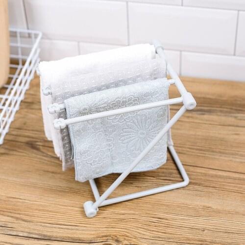 Foldable Storage Rack Shelf Towel Rack Hanging Holder Cupboard Rag Racks Hanger Household Supplies Kitchen Accessories Organizer
