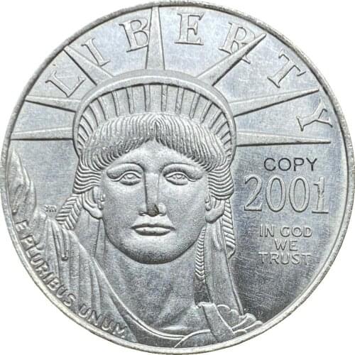 United States of America 50 Dollars Bullion Coinage 2001 W Plated Silver Copy Commemorative Coins