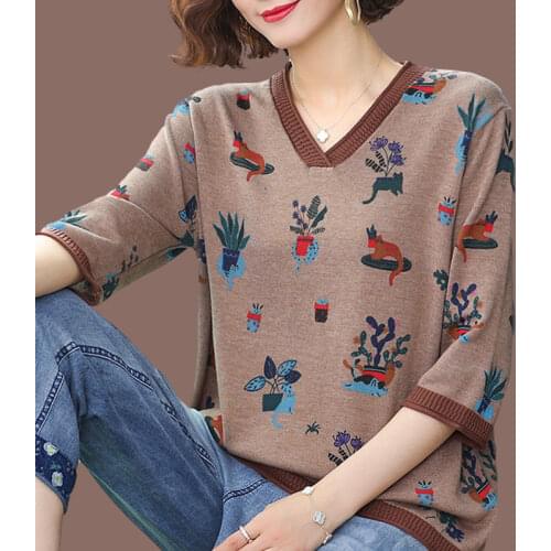 Vintage Clothes 100% Cotton T Shirt Women Oversize Ladies Tops V Neck Stitch Basic Tshirt Half Sleeve Loose Casual