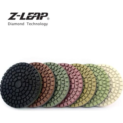 Z-LEAP 80mm 7pcs/Lot 3 Inch Diamond Polishing Pads Concrete Floor Polishing Pad Burnishing Thickened Floor Stone Renew Disc