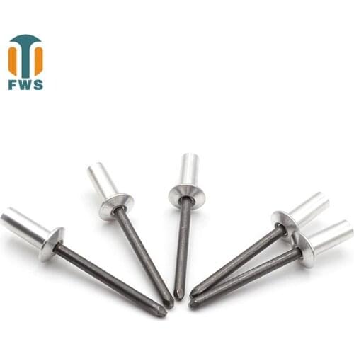 20PCS M4.8 15-30mm DIN EN ISO 15973 GB /T 12615.1 Aluminum Steel Closed End Blind Rivets With Break Pull Mandrel Protruding Head