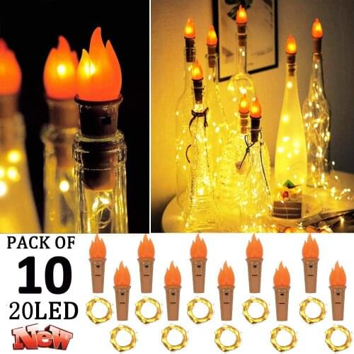10pcs Wine Bottle Lights String Fairy Light Cork Lights Copper Wire String Led garland Decor Wedding Festival Party Christmas