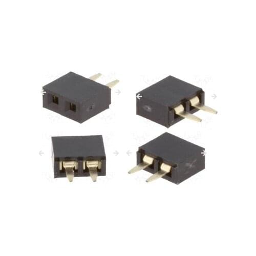 2.54mm 1*2P female header single row needle 2pin 2.54mm female header with height = 5mm